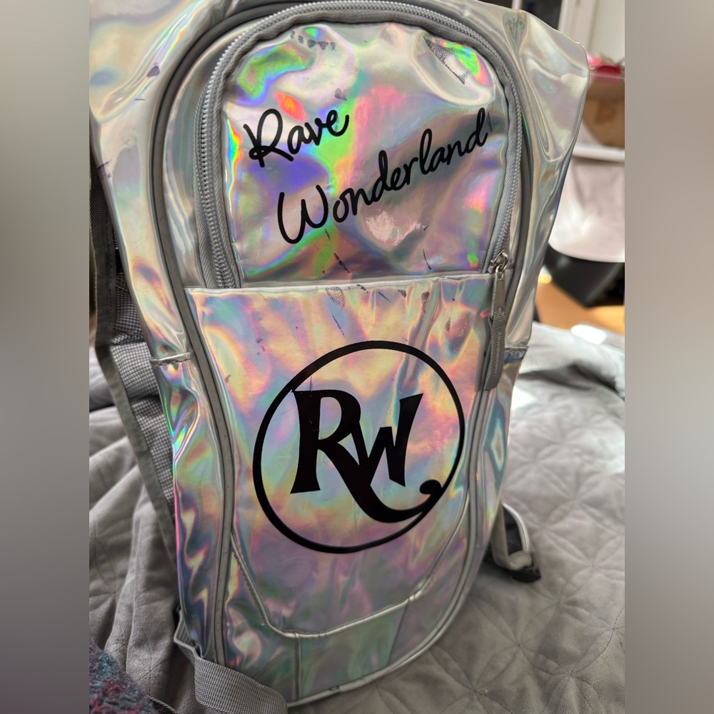 Rave Wonderland - Holographic Hydration Backpack (missing cord/nozzle)